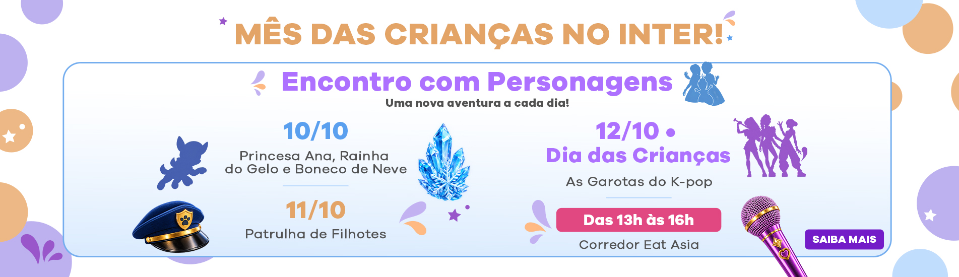 Mês das Crianças - Encontro com Personagens 