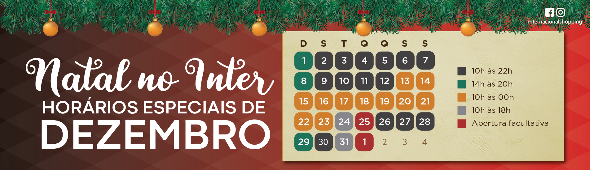 Horário Especial de Fim de Ano Horário Especial de Fim de Ano