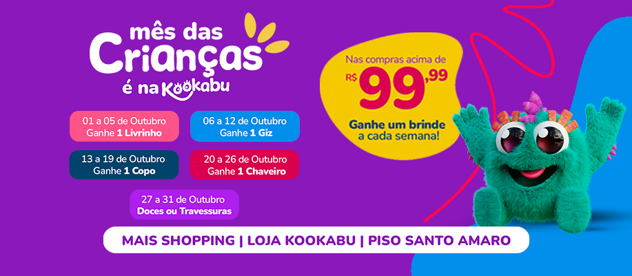 Mês das Crianças é na Kookabu! 🎉 