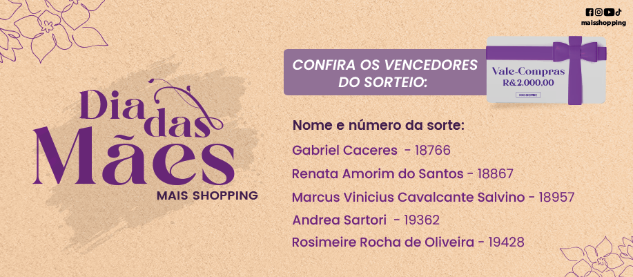 Ganhadores da Promoção de Dia das Mães - 2025