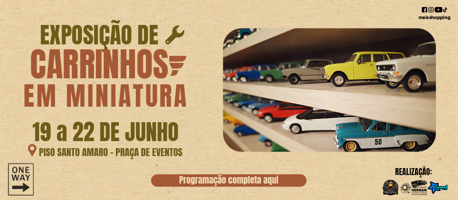 Exposição de carrinhos em miniaturas