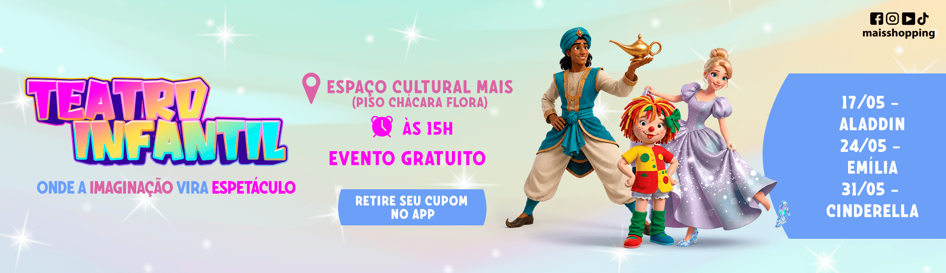Teatro Infantil no Mais - maio