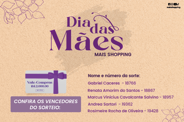 Ganhadores da Promoção de Dia das Mães - 2025
