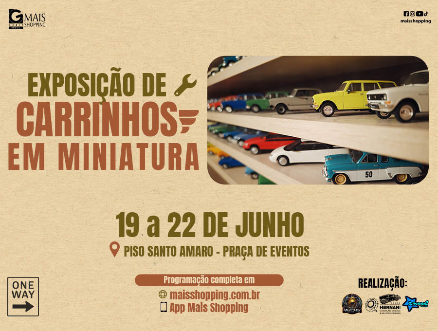 Exposição de carrinhos em miniaturas