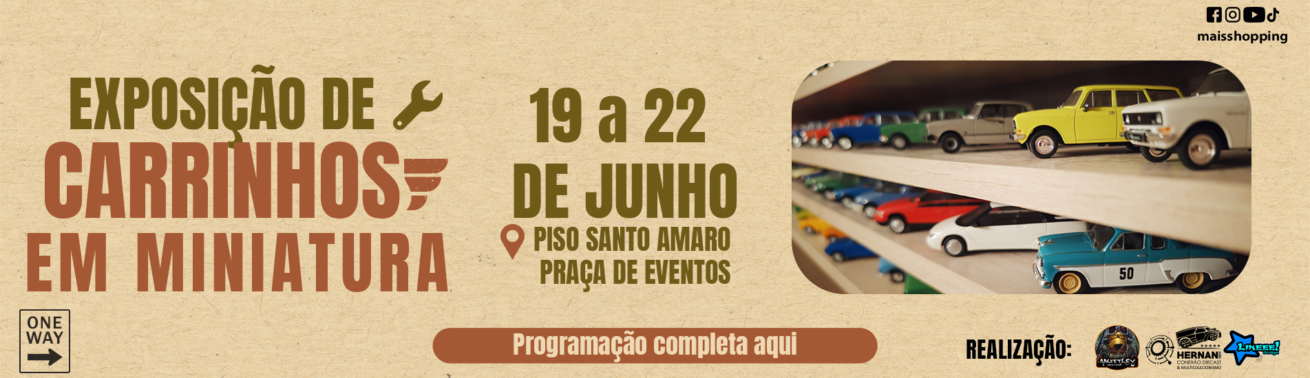 Exposição de carrinhos em miniaturas