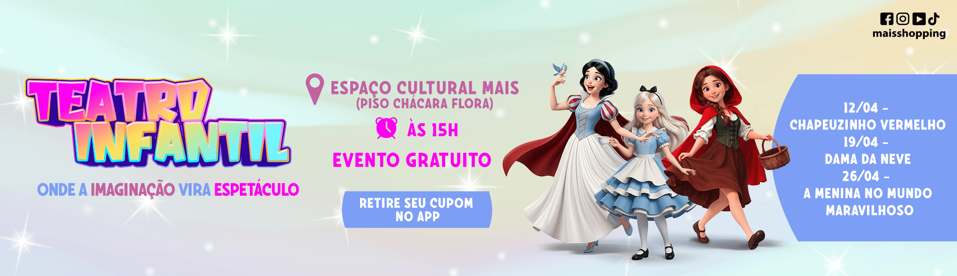 Teatro Infantil no Mais - abril