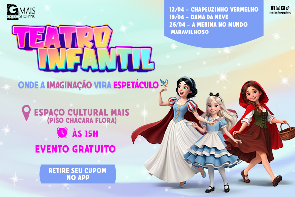 Teatro Infantil no Mais - abril