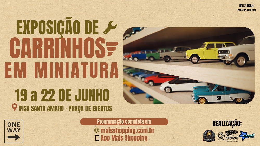 Exposição de carrinhos em miniaturas