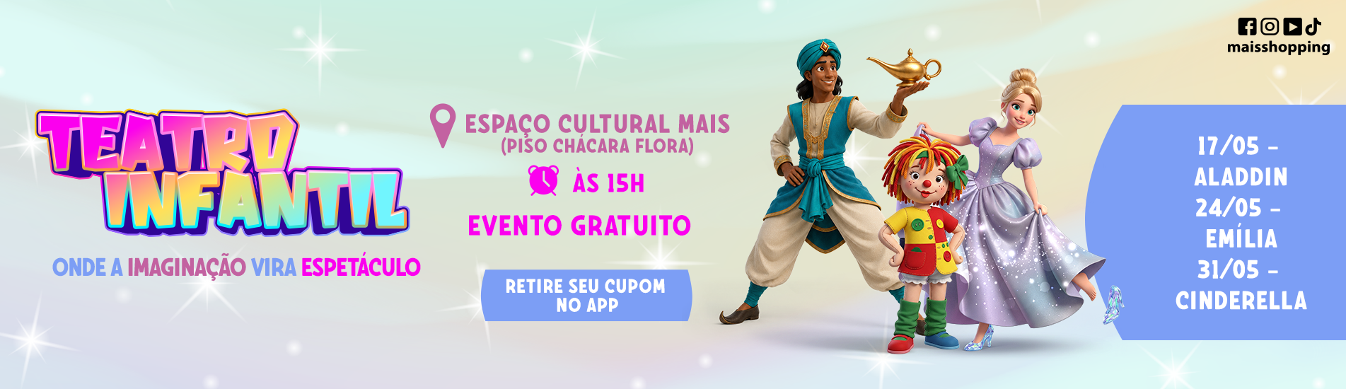 Teatro Infantil no Mais - maio