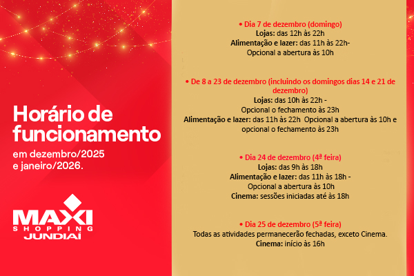 Horário funcionamento 2025/26