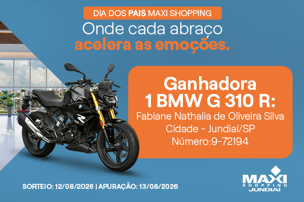 Ganhadora da Promoção de Dia dos Pais Maxi Shopping Jundiaí 