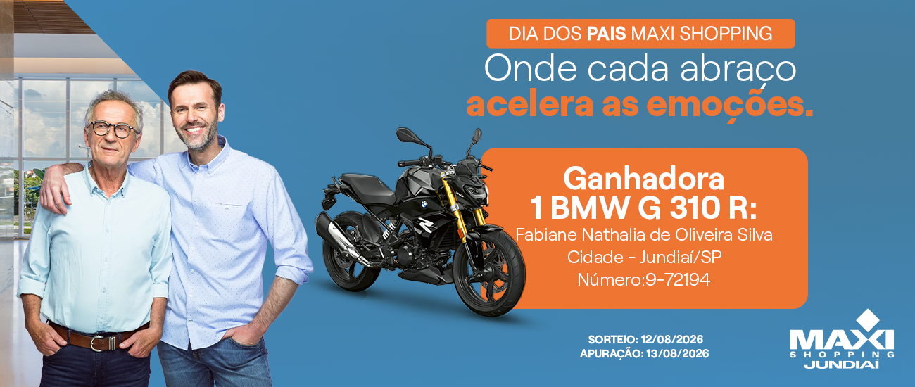 Ganhadora da Promoção de Dia dos Pais Maxi Shopping Jundiaí 
