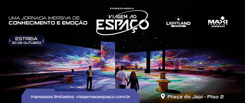 Exposição imersiva “Viagem ao Espaço” no Maxi Shopping, em Jundiaí
