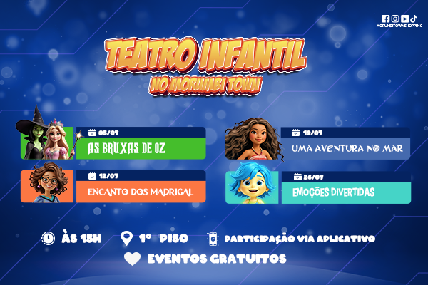 Teatros Infantis Férias Julho 2025 Morumbi Town 