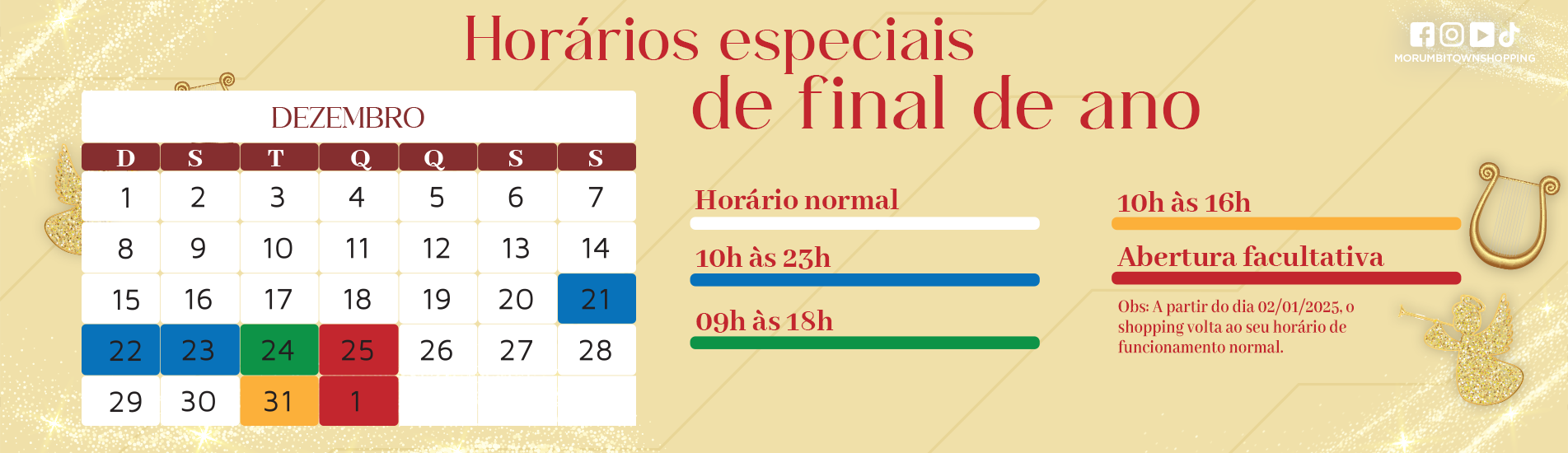 Horário Especial de Dezembro 2024   