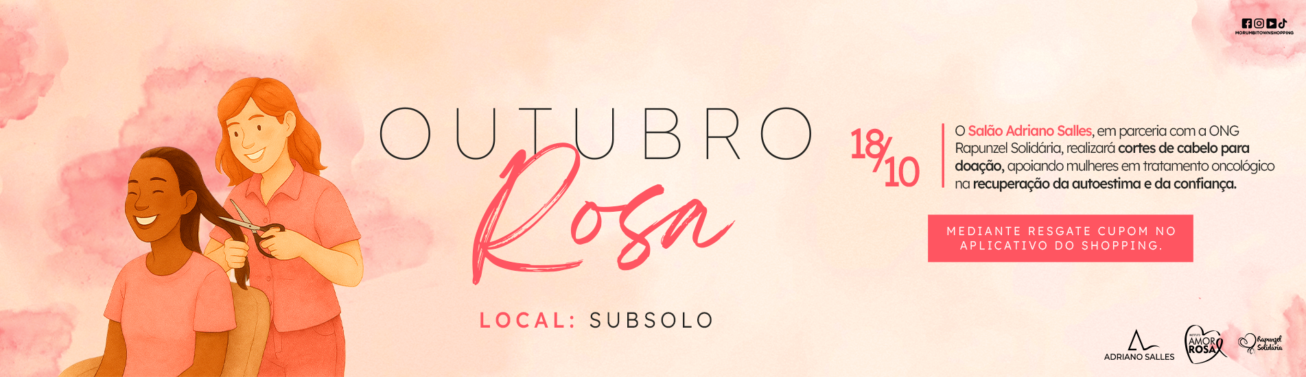 Outubro Rosa - Corte de Cabelo Solidário 