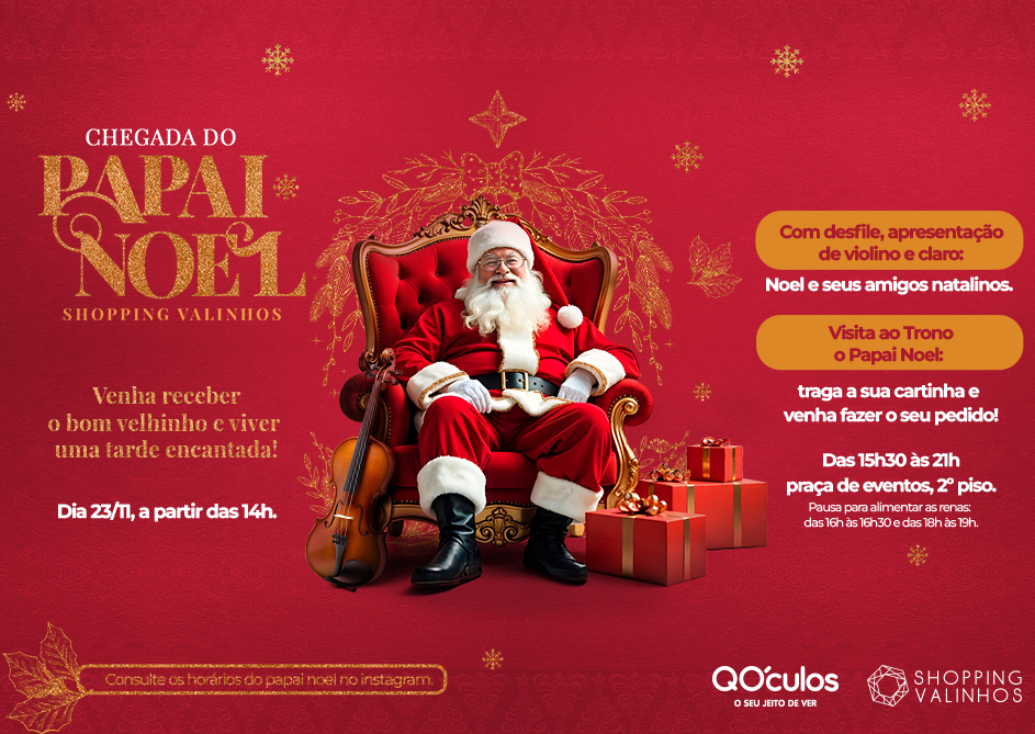 Chegada Papai Noel Shopping Valinhos - 2024