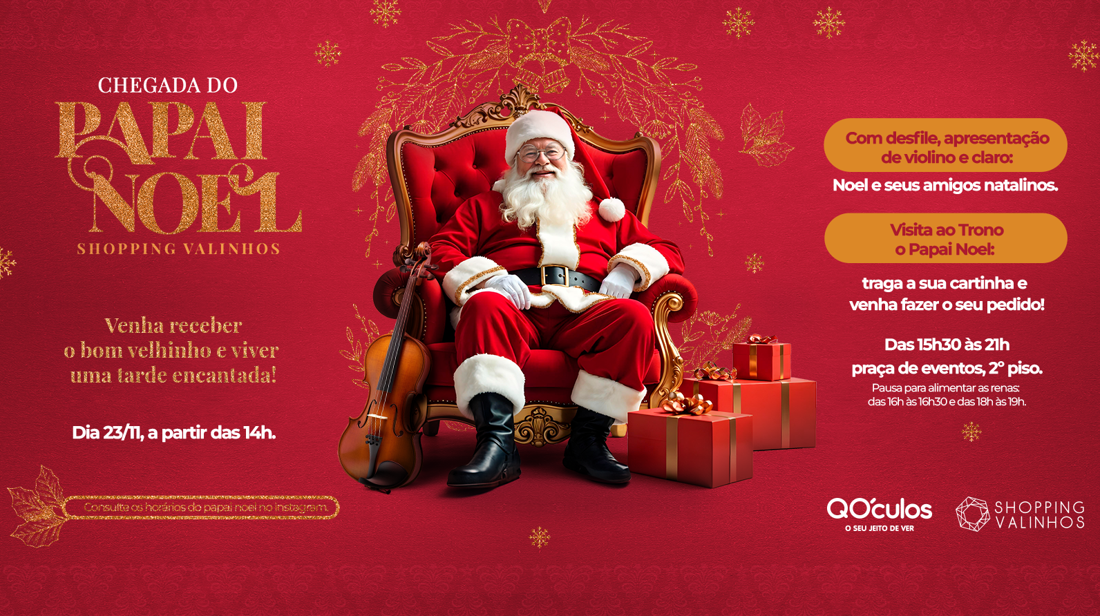 Chegada Papai Noel Shopping Valinhos - 2024