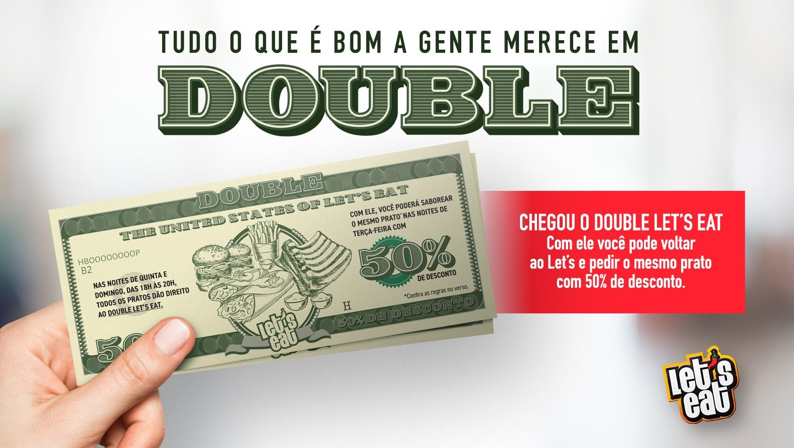 Double Lets Eat Valinhos - Prato com 50% de desconto