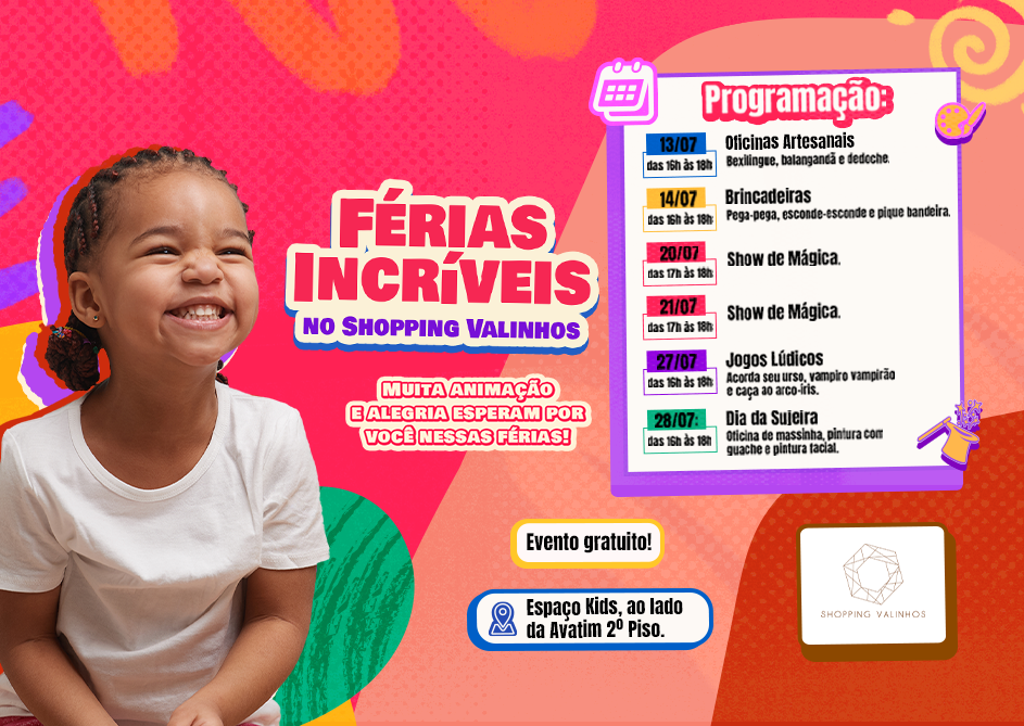 Programação Férias - Shopping Valinhos