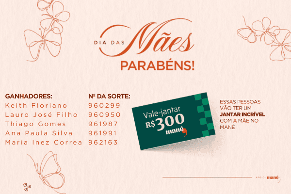 Ganhadores - Dia das Mães